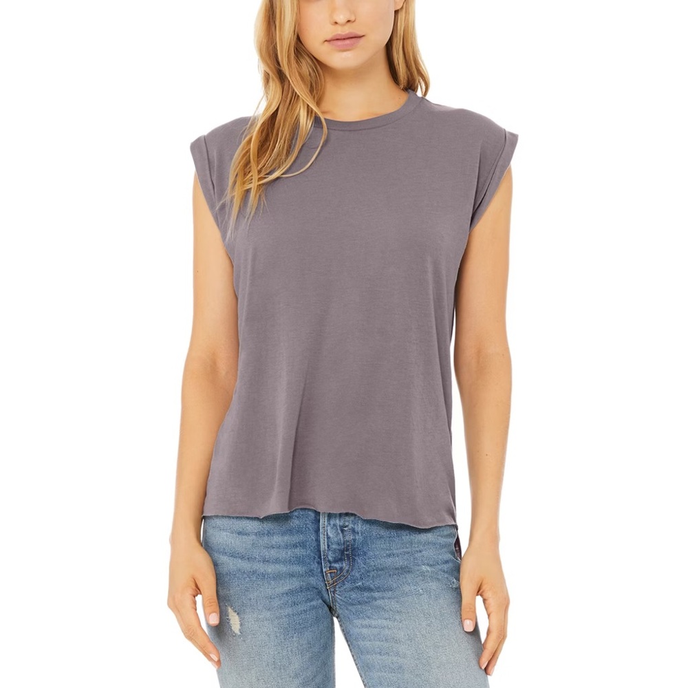 Bella Canvas Storm Grey Flowy Muscle T-Shirt
